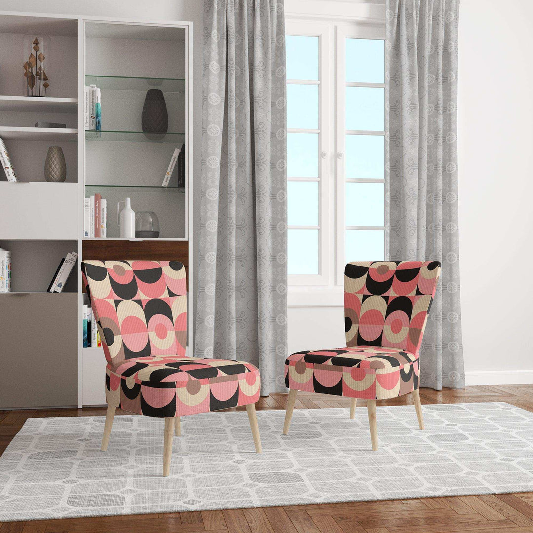 Retro Geometric Design XI Mid-Century Accent Chair