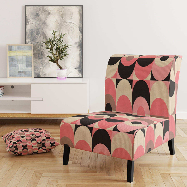 Retro Geometric Design XI Mid-Century Accent Chair