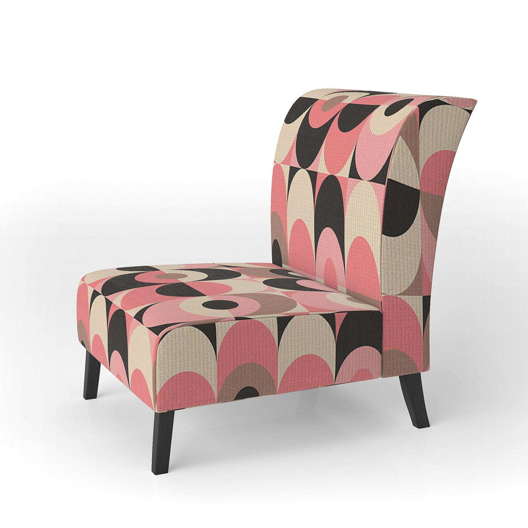 Retro Geometric Design XI Mid-Century Accent Chair