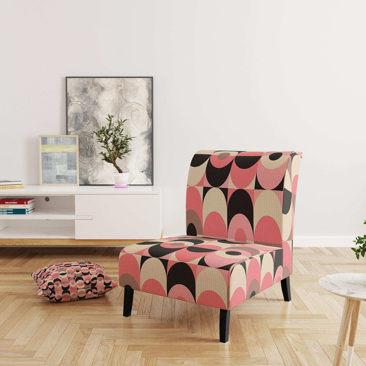 Retro Geometric Design XI Mid-Century Accent Chair