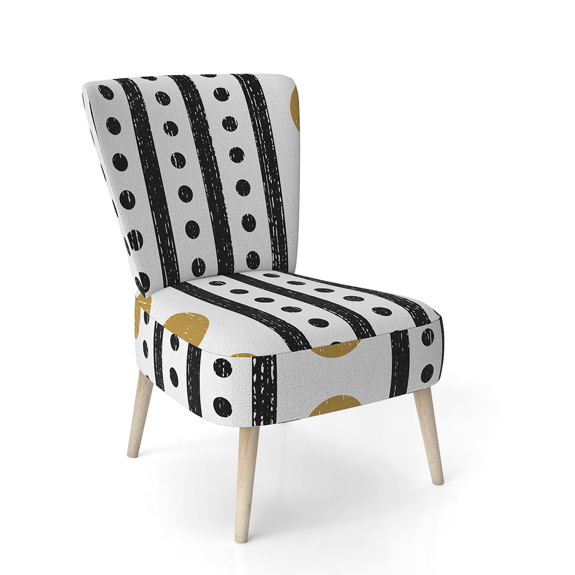 Retro Geometrical Abstract Minimal Pattern VII Mid-Century Accent Chair