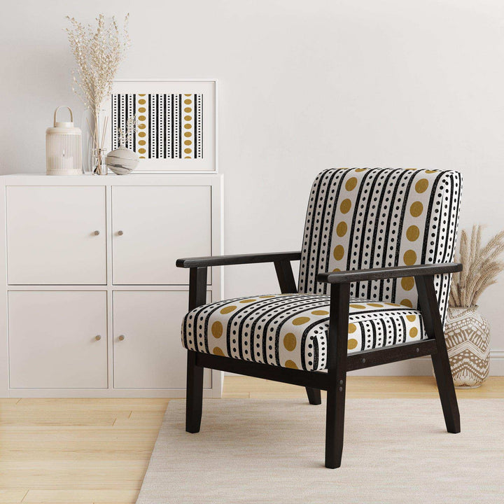 Retro Geometrical Abstract Minimal Pattern VII Mid-Century Accent Chair