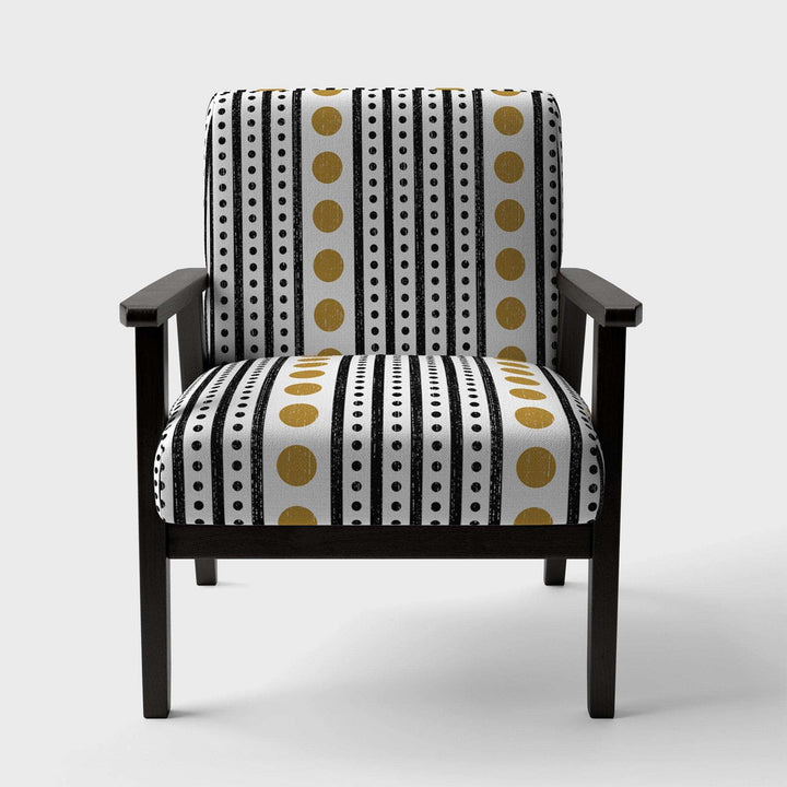 Retro Geometrical Abstract Minimal Pattern VII Mid-Century Accent Chair