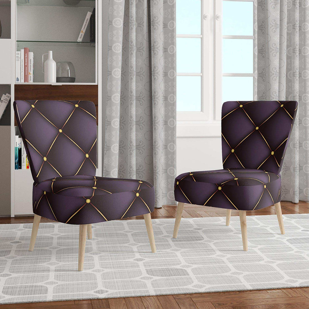 Quilted pattern Mid-Century Accent Chair