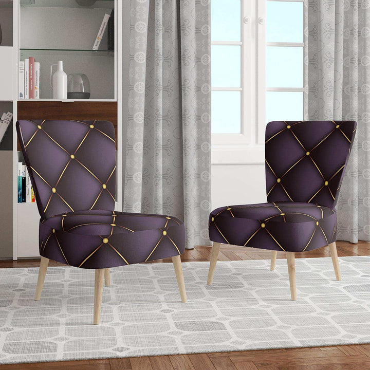 Quilted pattern Mid-Century Accent Chair
