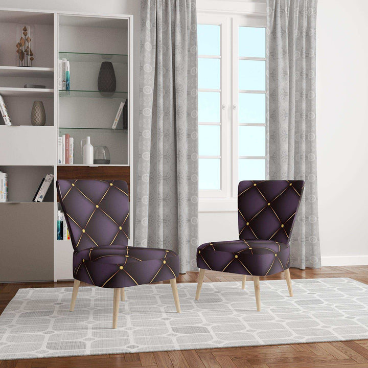 Quilted pattern Mid-Century Accent Chair