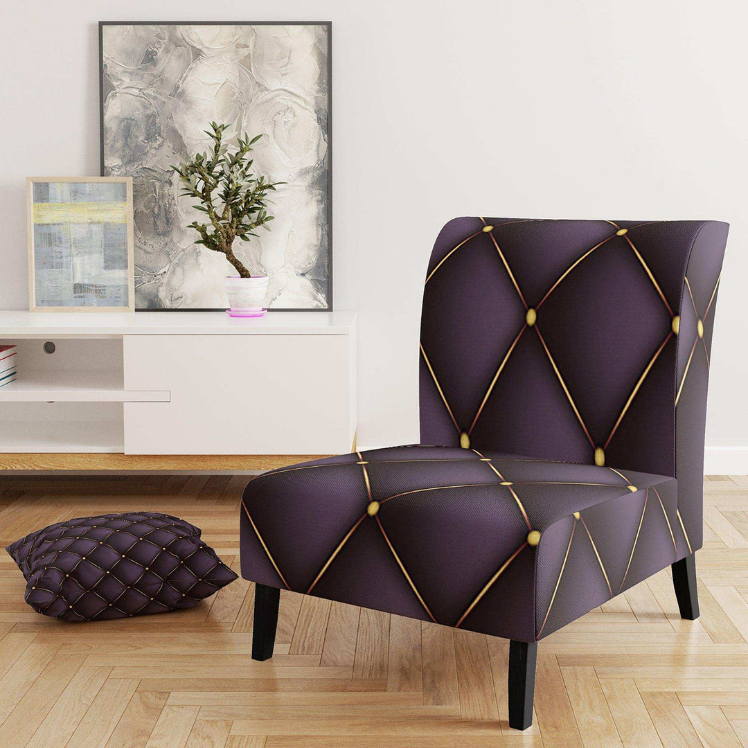 Quilted pattern Mid-Century Accent Chair