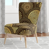 Golden Circular Pattern I Mid-Century Accent Chair