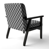 Monochrome Geometric Pattern XI Mid-Century Accent Chair