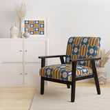 Retro Floral Pattern XI Mid-Century Accent Chair