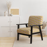Golden Geometrical Fish Scale Mid-Century Accent Chair