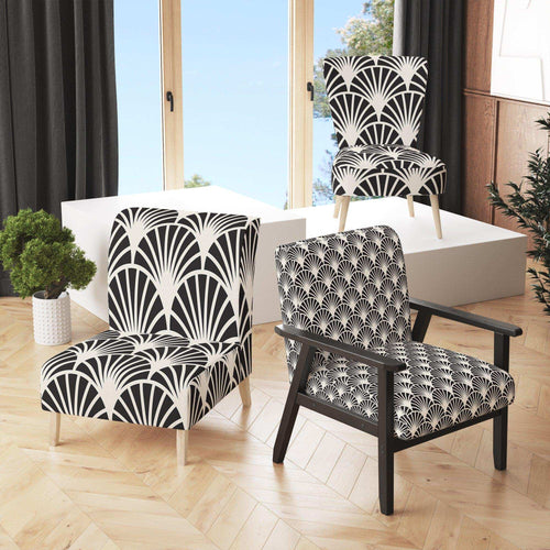 Retro Deco Waves I - Mid-Century Modern Accent Chair