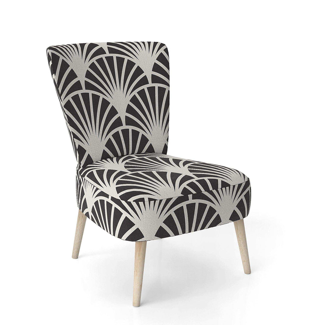 Retro Deco Waves I Mid-Century Accent Chair