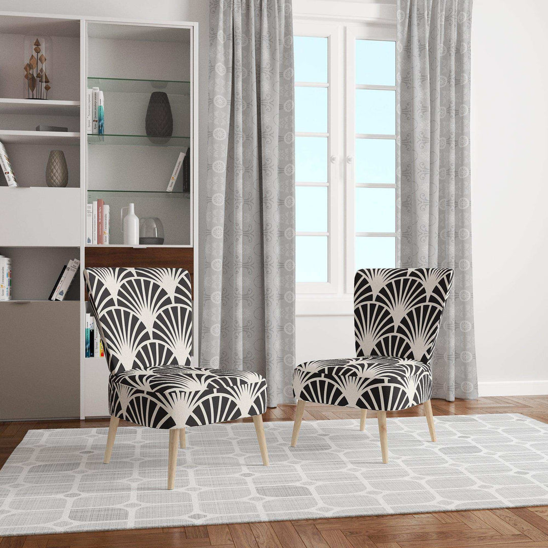 Retro Deco Waves I Mid-Century Accent Chair