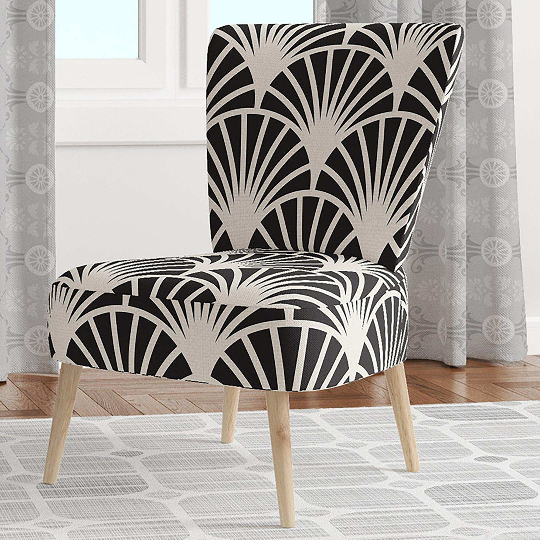 Retro Deco Waves I Mid-Century Accent Chair