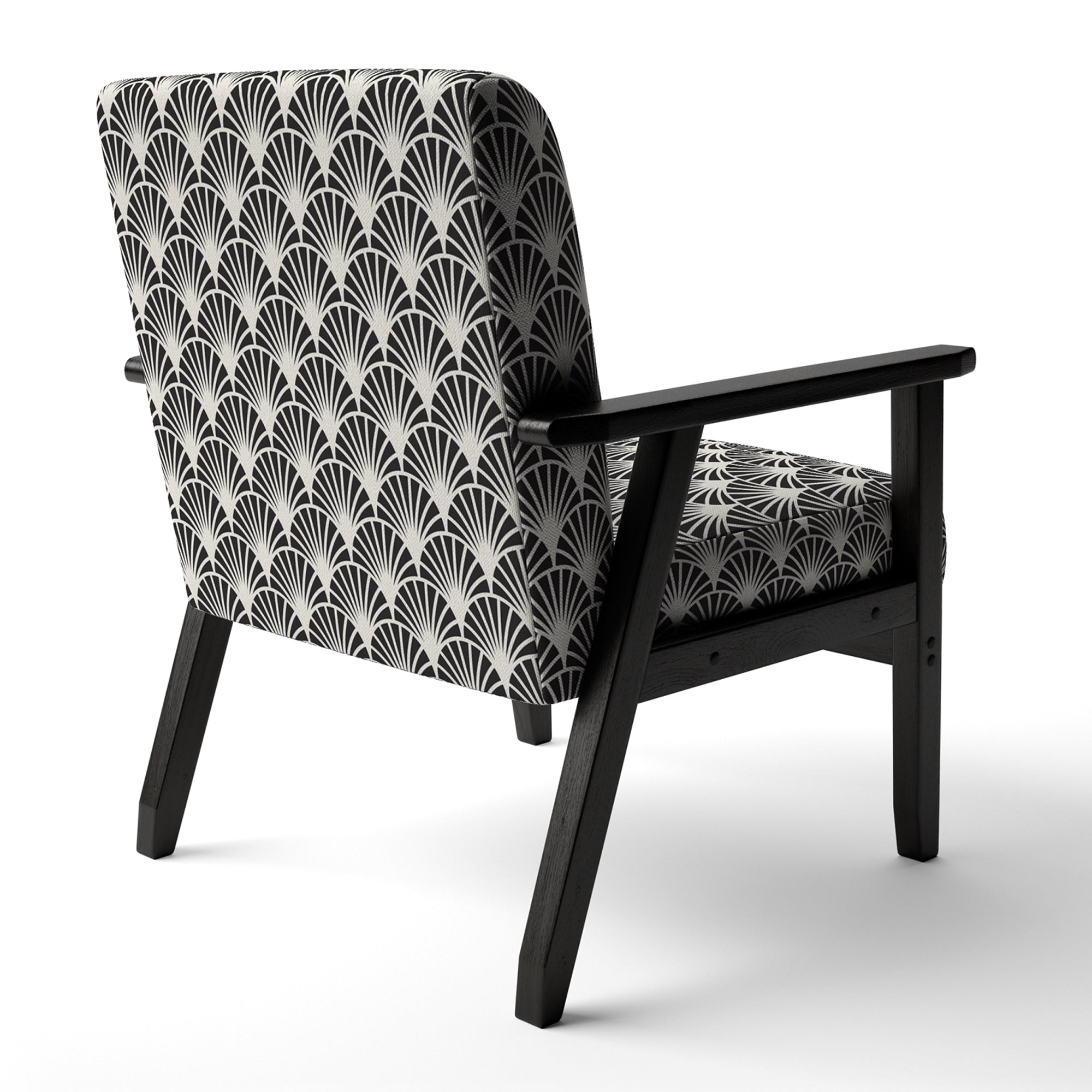 Retro Deco Waves I Mid-Century Accent Chair