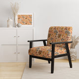 Retro Indian Floral Batik III Mid-Century Accent Chair