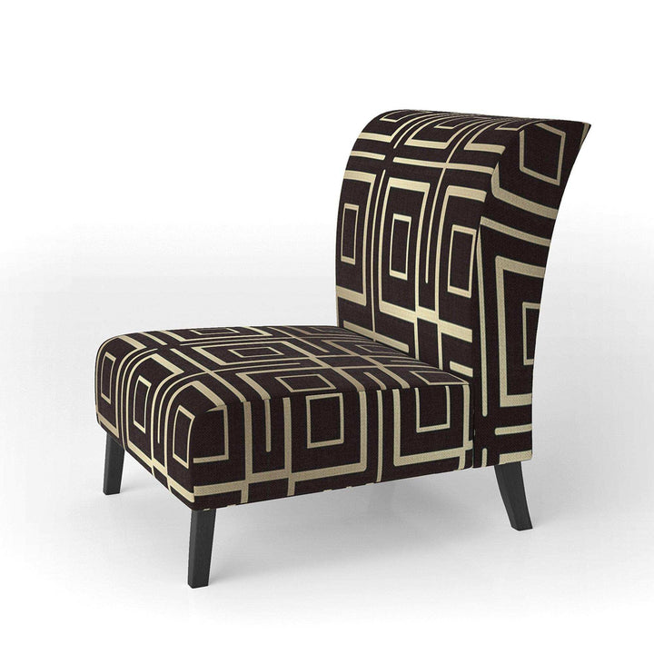 Golden Luxury Metallic Geometrics XII Mid-Century Accent Chair