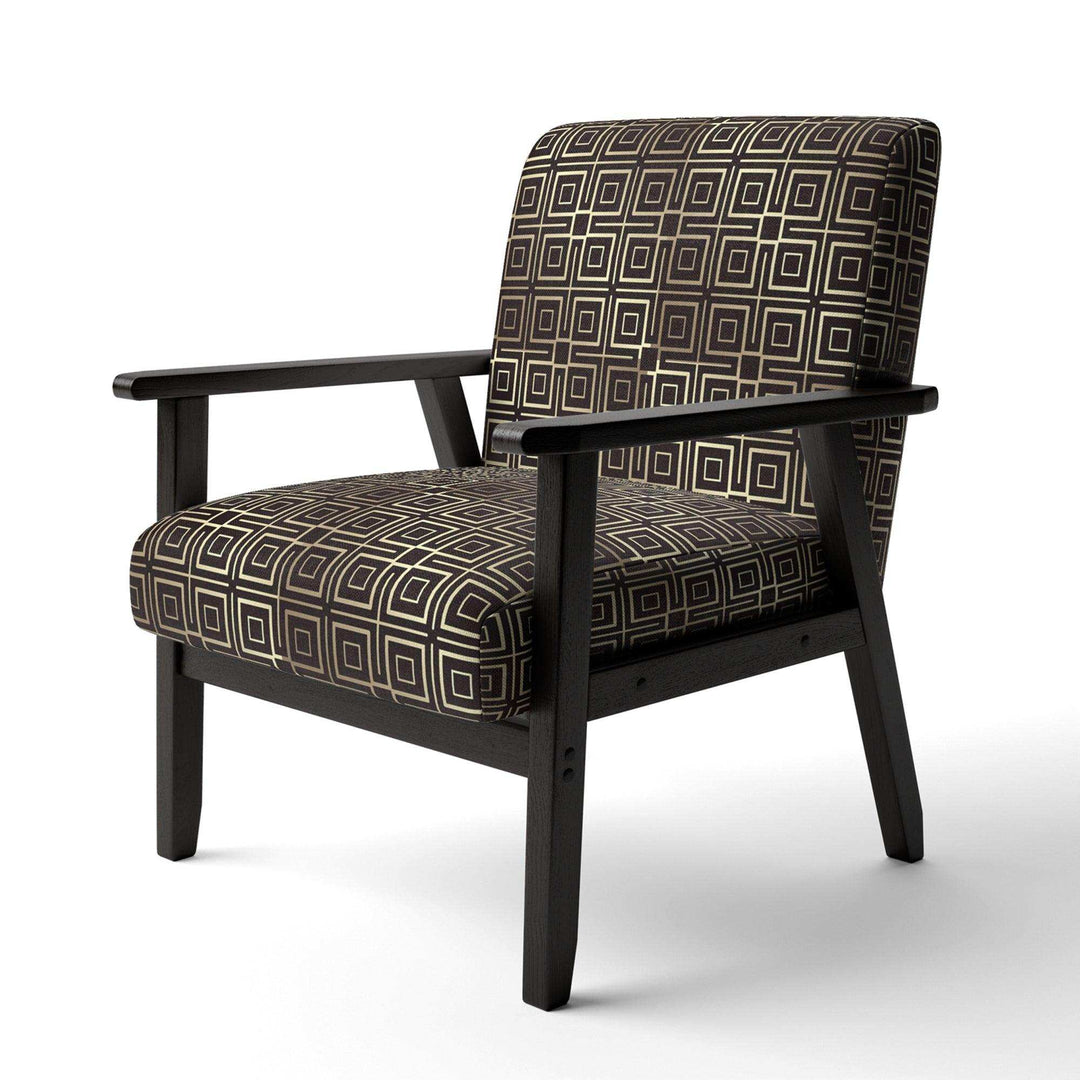 Golden Luxury Metallic Geometrics XII Mid-Century Accent Chair