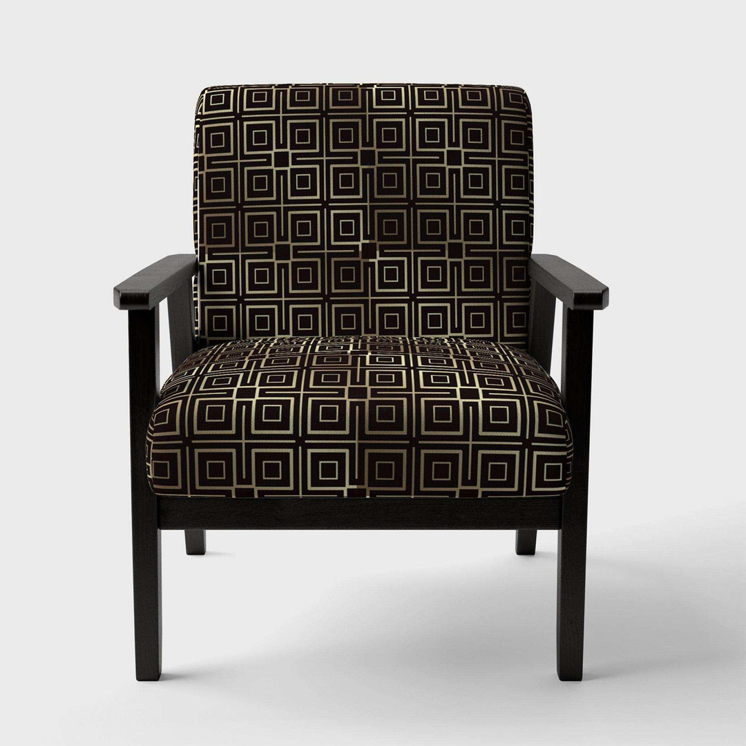 Golden Luxury Metallic Geometrics XII Mid-Century Accent Chair