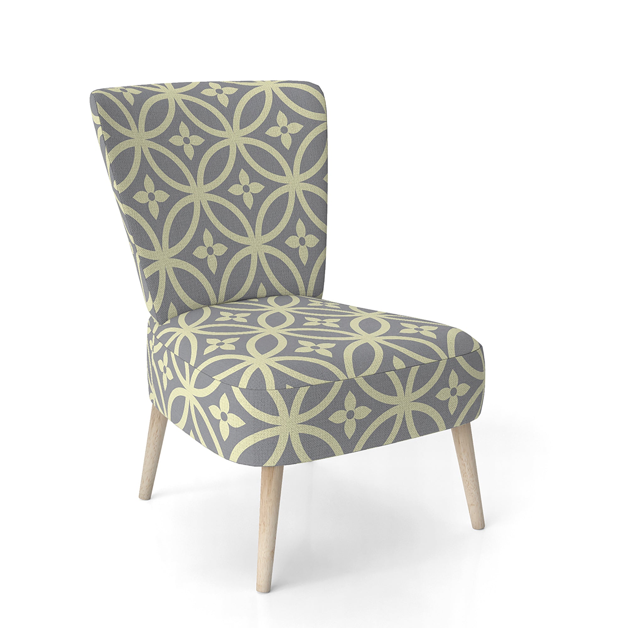 Retro Ornamental Pattern II Mid-Century Accent Chair