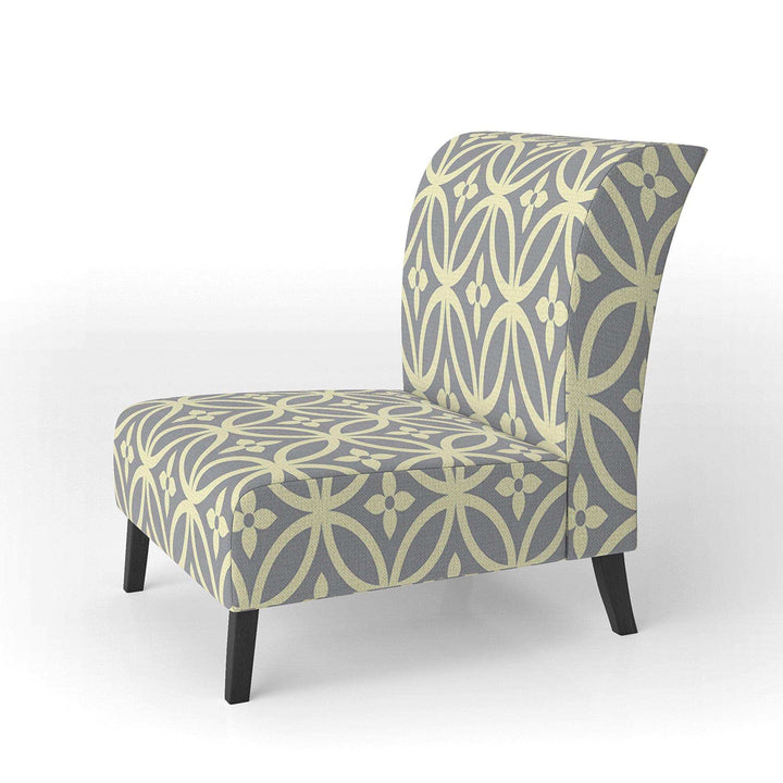 Retro Ornamental Pattern II Mid-Century Accent Chair