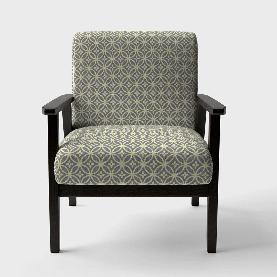Retro Ornamental Pattern II Mid-Century Accent Chair