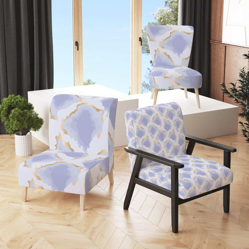 Lavender And Gold Abstract Shapes Pattern - Glam Accent Chair