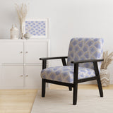 Pastel blue and gold abstract shapes pattern Mid-Century Accent Chair