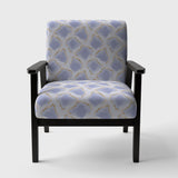 Pastel blue and gold abstract shapes pattern Mid-Century Accent Chair