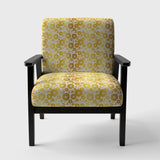 Golden Floral I Mid-Century Accent Chair