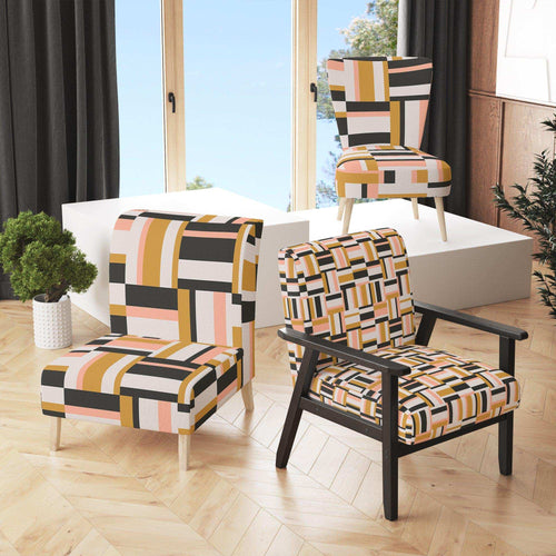 Abstract Retro Geometric IX - Mid-Century Modern Accent Chair