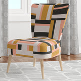 Abstract Retro Geometric IX Mid-Century Accent Chair Side Chair