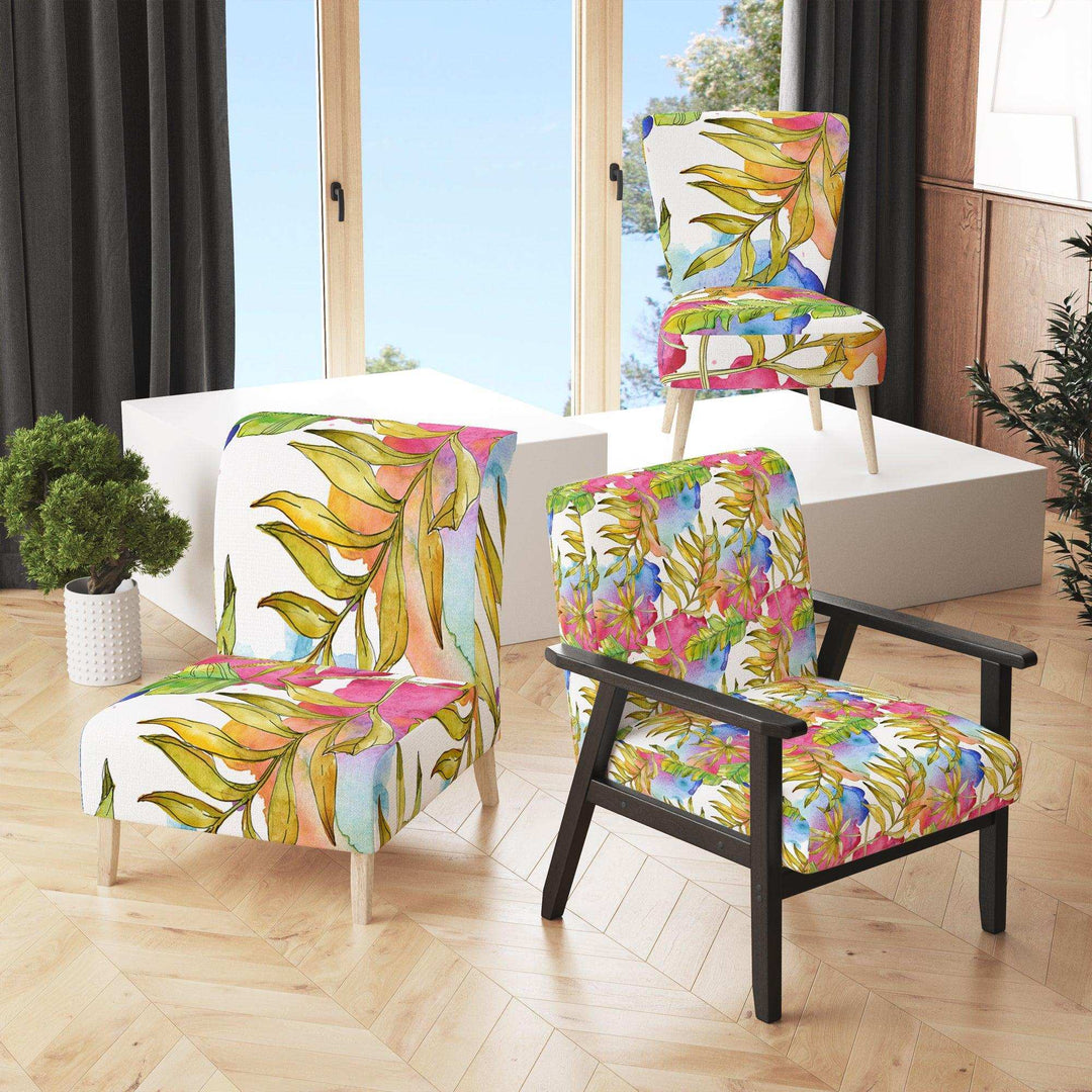 Tropical Foliage IV Mid-Century Accent Chair