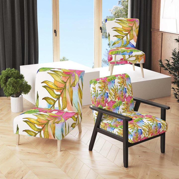 Tropical Foliage IV Mid-Century Accent Chair