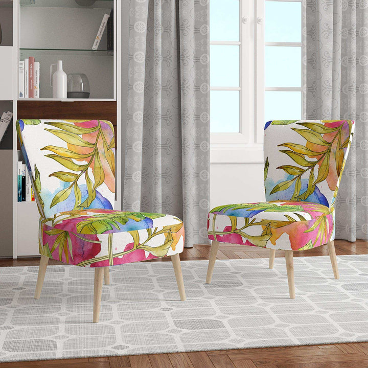 Tropical Foliage IV Mid-Century Accent Chair