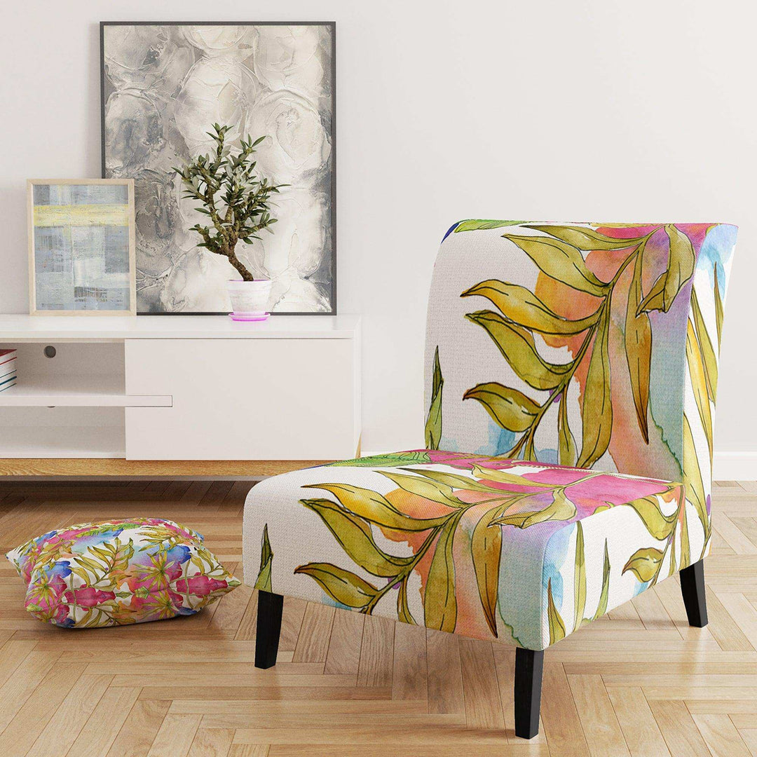 Tropical Foliage IV Mid-Century Accent Chair