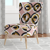 Abstract Geometric Circular Retro I Mid-Century Accent Chair Side Chair