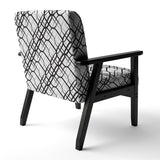 Monochrome Geometric Pattern III Mid-Century Accent Chair