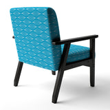 Light Blue Wave pattern Mid-Century Accent Chair