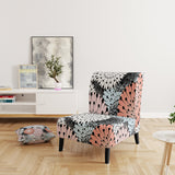 Retro Abstract Flower Design I Mid-Century Accent Chair