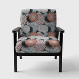 Retro Abstract Flower Design I Mid-Century Accent Chair
