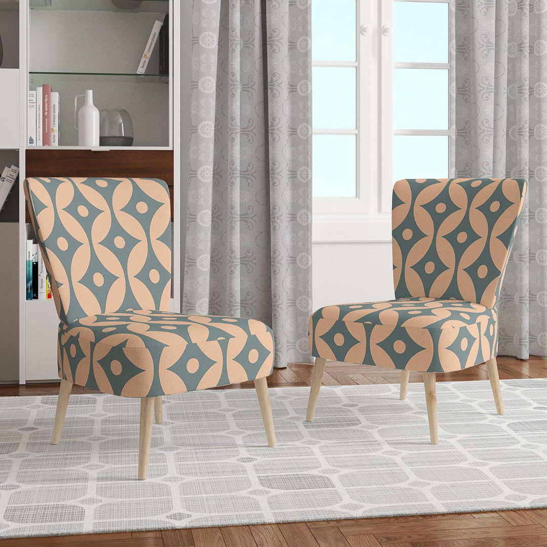 Retro Pattern Abstract Design IV Mid-Century Accent Chair
