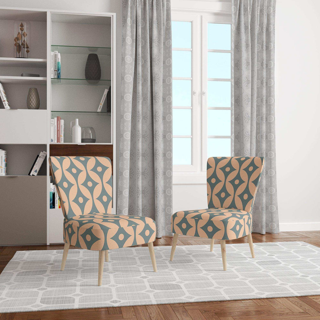 Retro Pattern Abstract Design IV Mid-Century Accent Chair