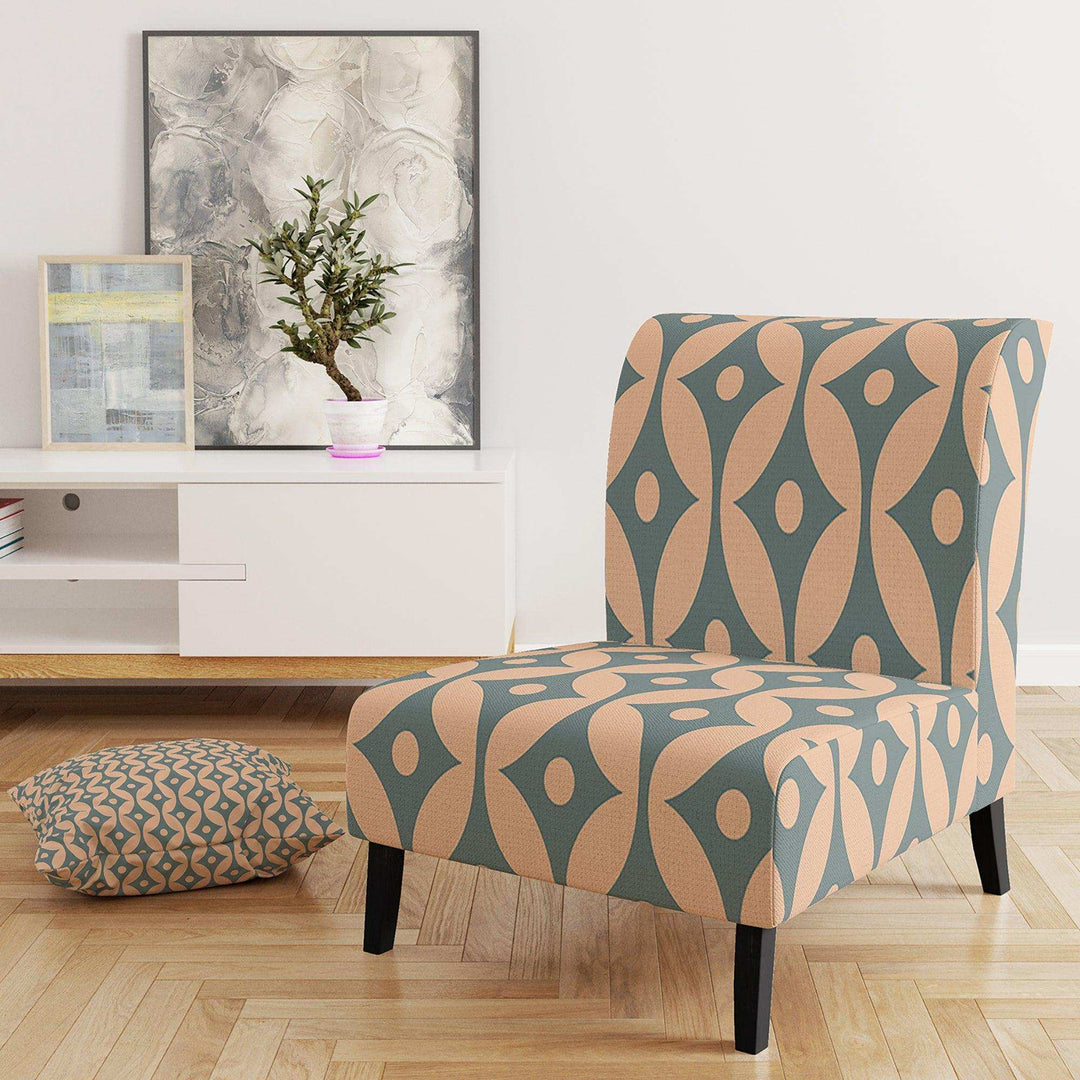 Retro Pattern Abstract Design IV Mid-Century Accent Chair