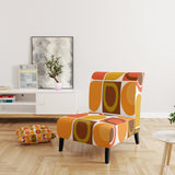 Abstract Retro Geometric Pattern VI Mid-Century Accent Chair Slipper Chair