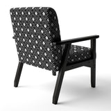 Monochrome Geometric Pattern II Mid-Century Accent Chair