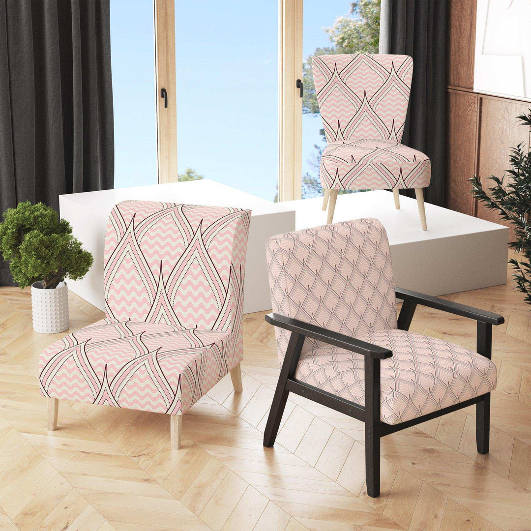 Retro Ornament With Decorative Elements Mid-Century Accent Chair