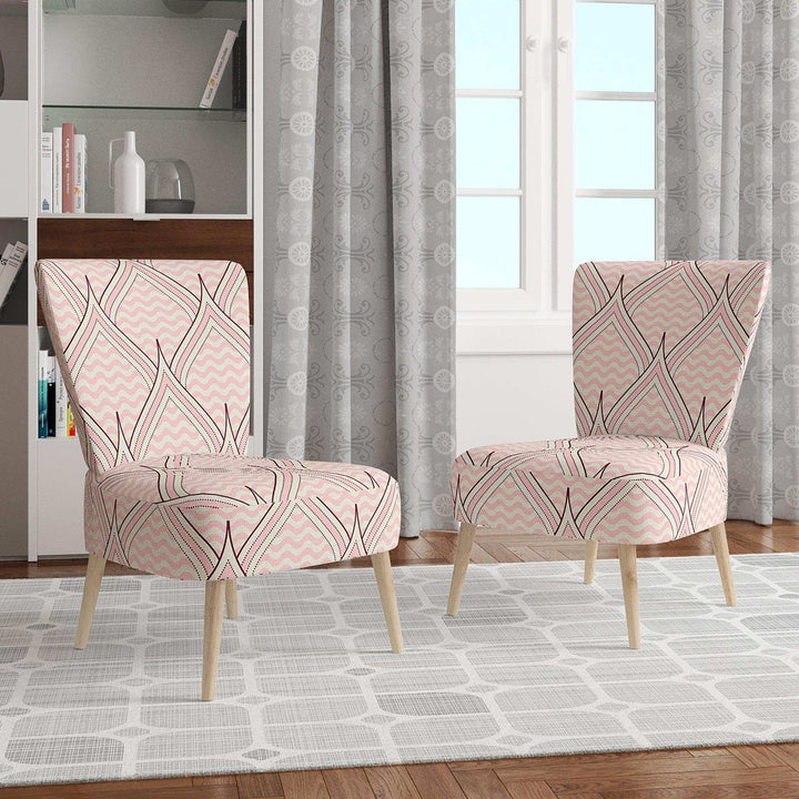 Retro Ornament With Decorative Elements Mid-Century Accent Chair