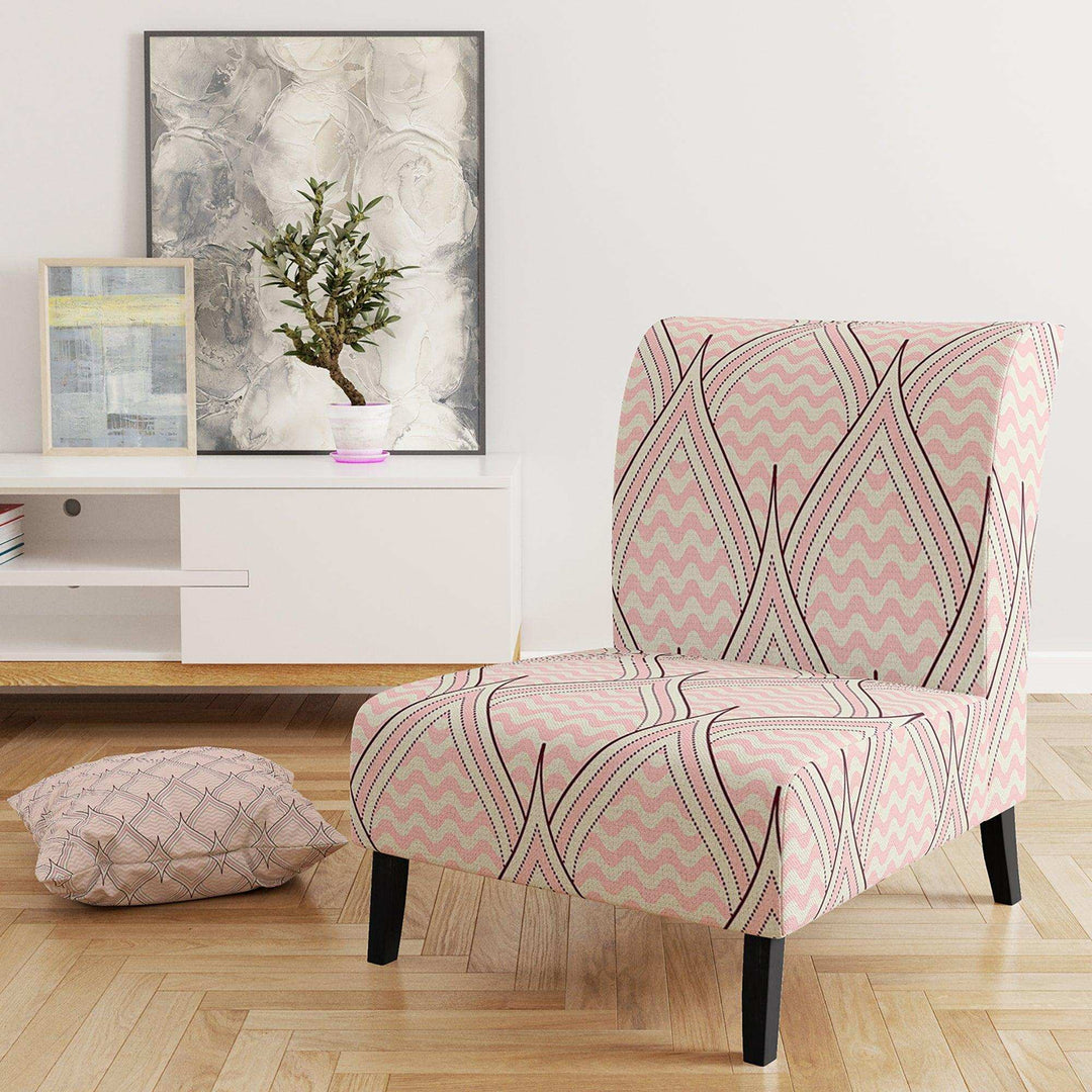 Retro Ornament With Decorative Elements Mid-Century Accent Chair